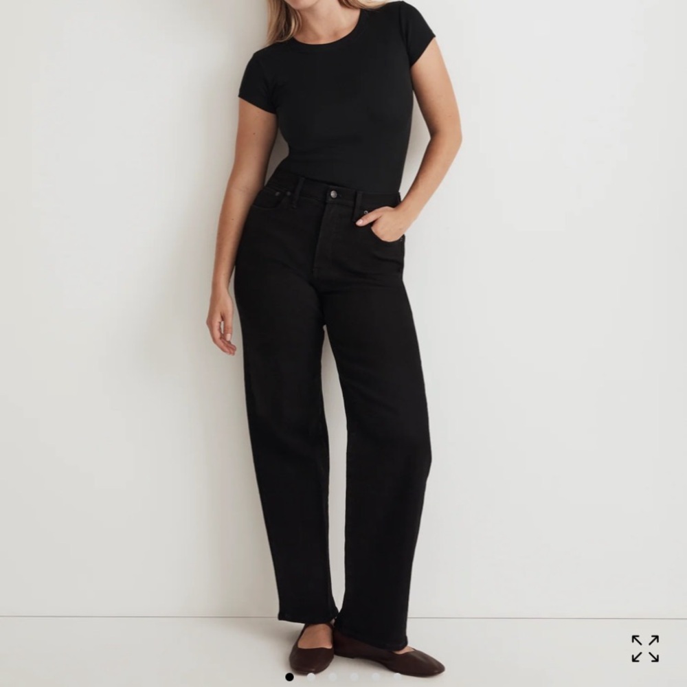 Perfect Vintage Wide Leg Jeans in Black Rinse